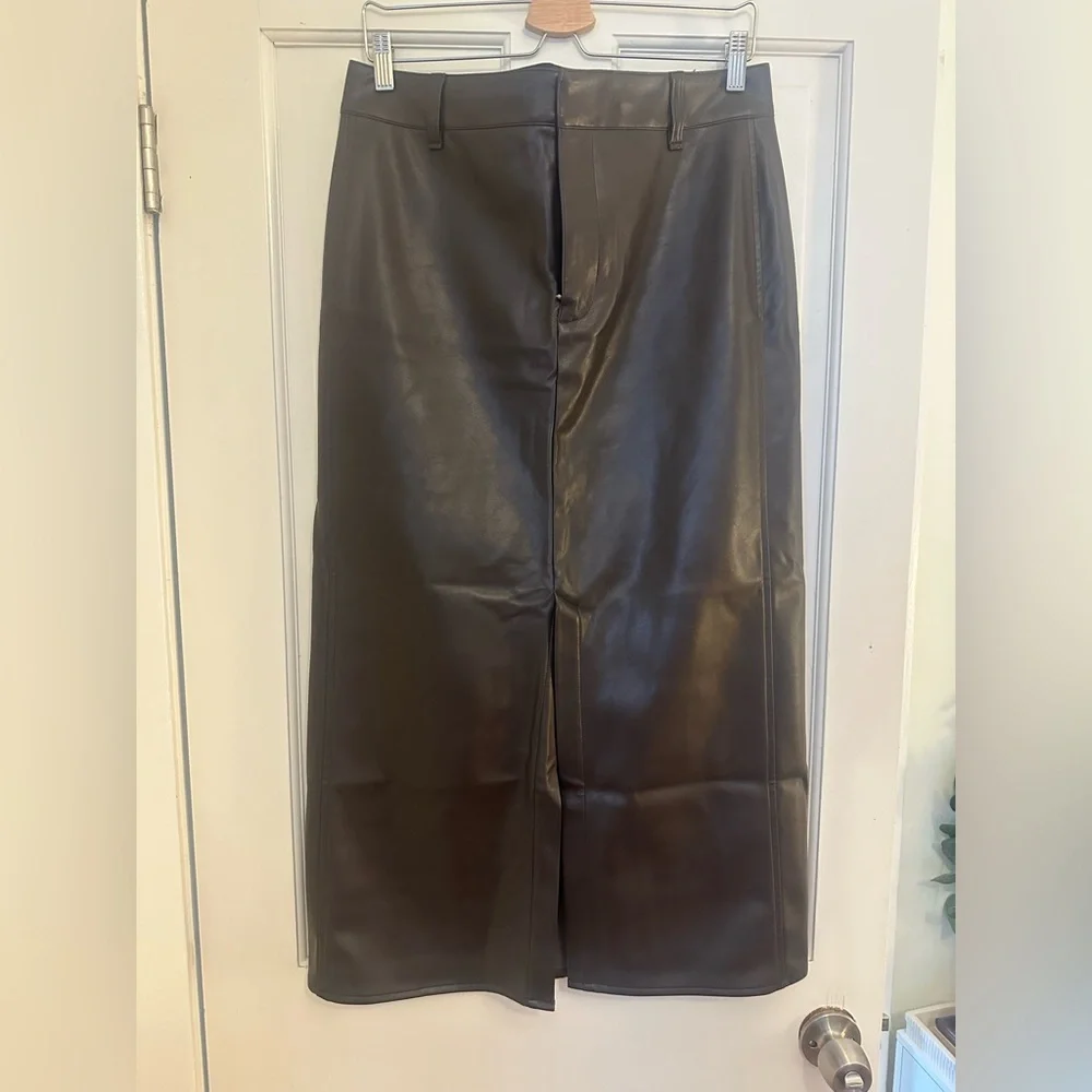 Rag & Bone Brown Faux Leather Skirt - Picture 4 of 6